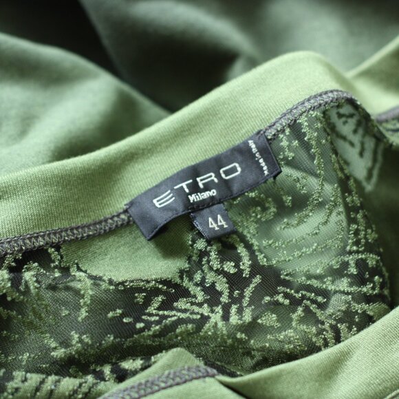 ETRO Green Fade Perforated Long Sleeve Shirt - Picture 4 of 5